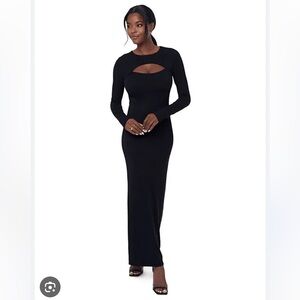 EDITED BY REMI BADER  Long Sleeve Black Cutout Maxi Dress. Size L